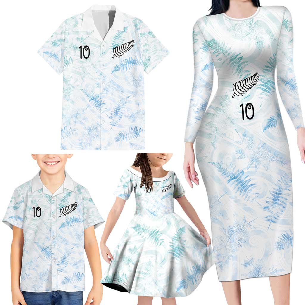 Custom New Zealand Football Family Matching Long Sleeve Bodycon Dress and Hawaiian Shirt The Whites-Aotearoa Inspired LT03 - Polynesian Pride