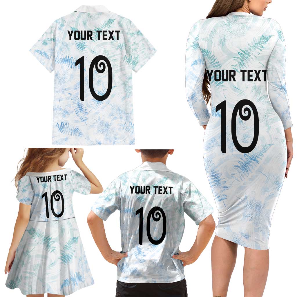 Custom New Zealand Football Family Matching Long Sleeve Bodycon Dress and Hawaiian Shirt The Whites-Aotearoa Inspired LT03 - Polynesian Pride