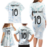 Custom New Zealand Football Family Matching Long Sleeve Bodycon Dress and Hawaiian Shirt The Whites-Aotearoa Inspired LT03 - Polynesian Pride