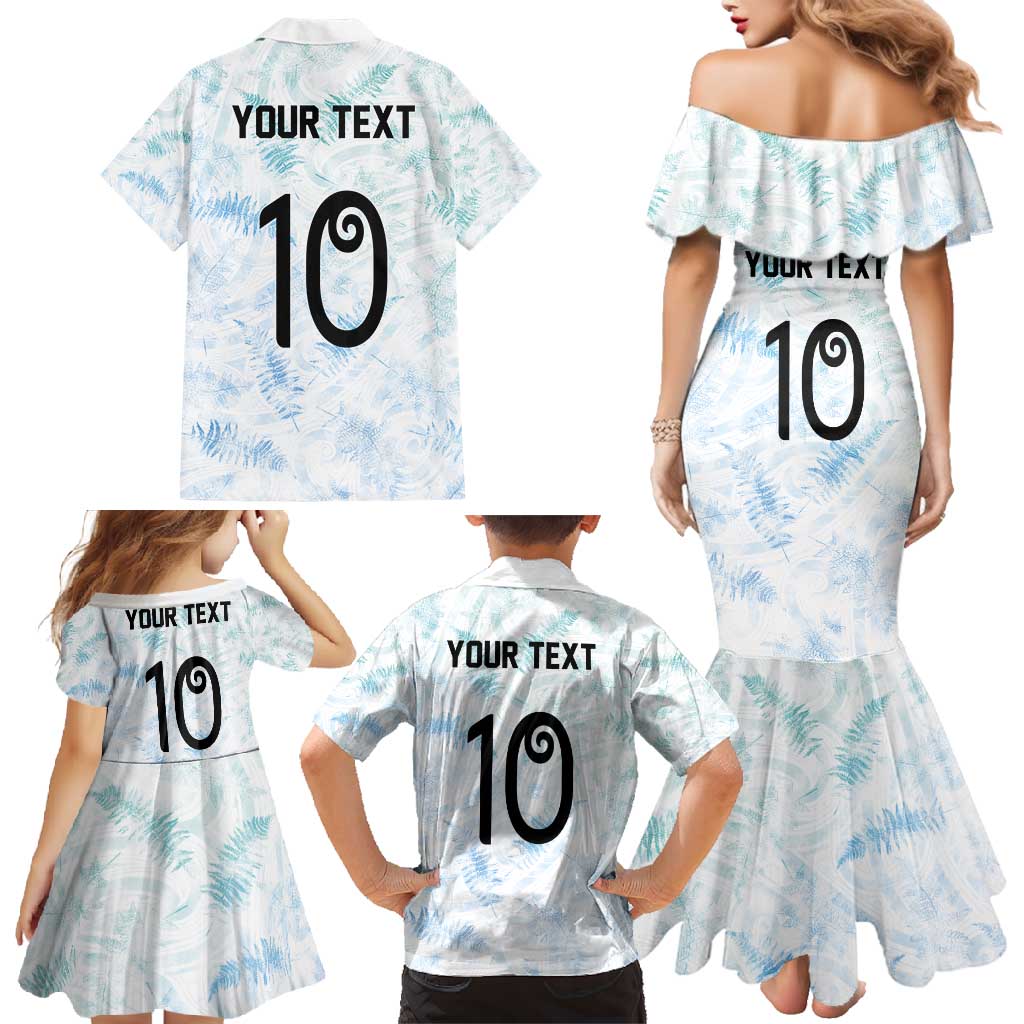 Custom New Zealand Football Family Matching Mermaid Dress and Hawaiian Shirt The Whites-Aotearoa Inspired LT03 - Polynesian Pride