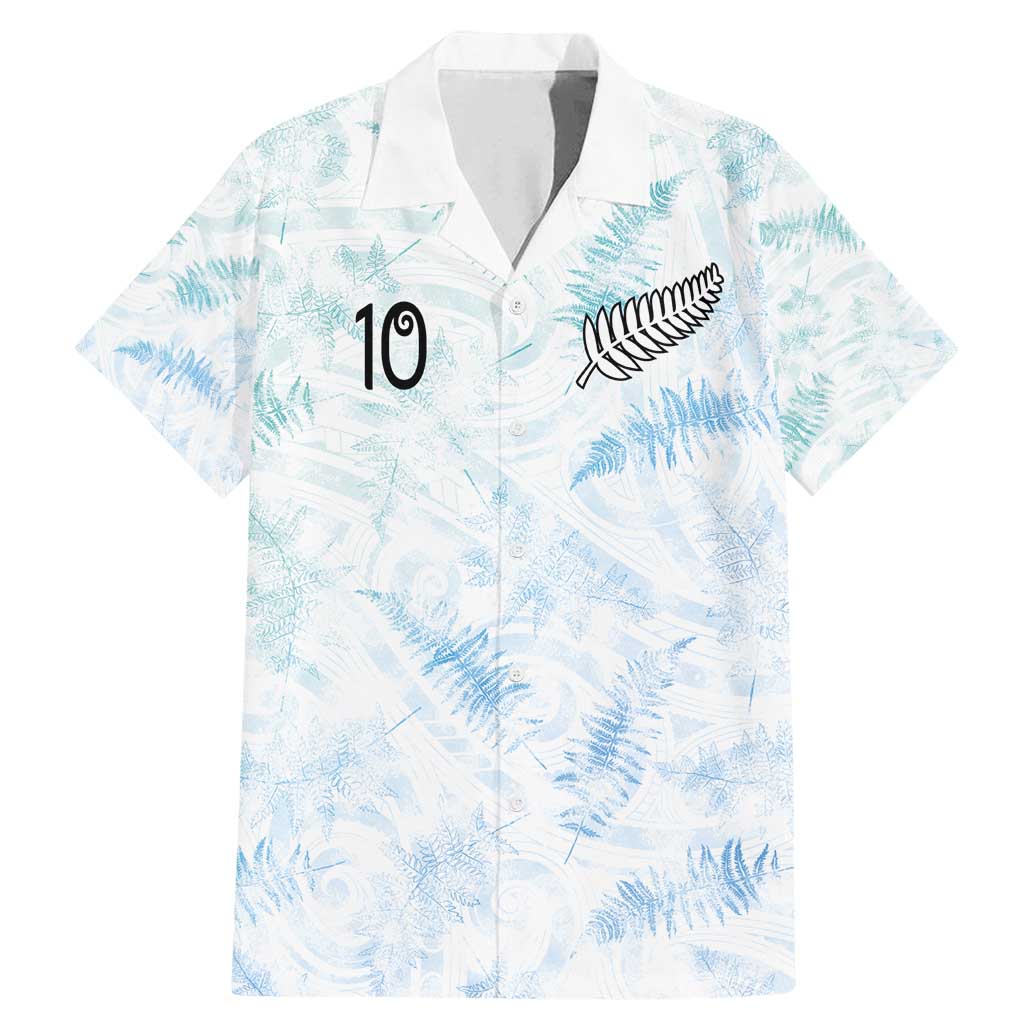 Custom New Zealand Football Family Matching Mermaid Dress and Hawaiian Shirt The Whites-Aotearoa Inspired LT03 Dad's Shirt - Short Sleeve White - Polynesian Pride