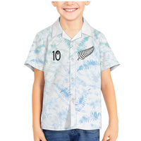 Custom New Zealand Football Family Matching Mermaid Dress and Hawaiian Shirt The Whites-Aotearoa Inspired LT03 Son's Shirt White - Polynesian Pride