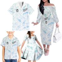 Custom New Zealand Football Family Matching Off The Shoulder Long Sleeve Dress and Hawaiian Shirt The Whites-Aotearoa Inspired LT03 - Polynesian Pride