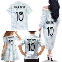 Custom New Zealand Football Family Matching Off The Shoulder Long Sleeve Dress and Hawaiian Shirt The Whites-Aotearoa Inspired LT03 - Polynesian Pride