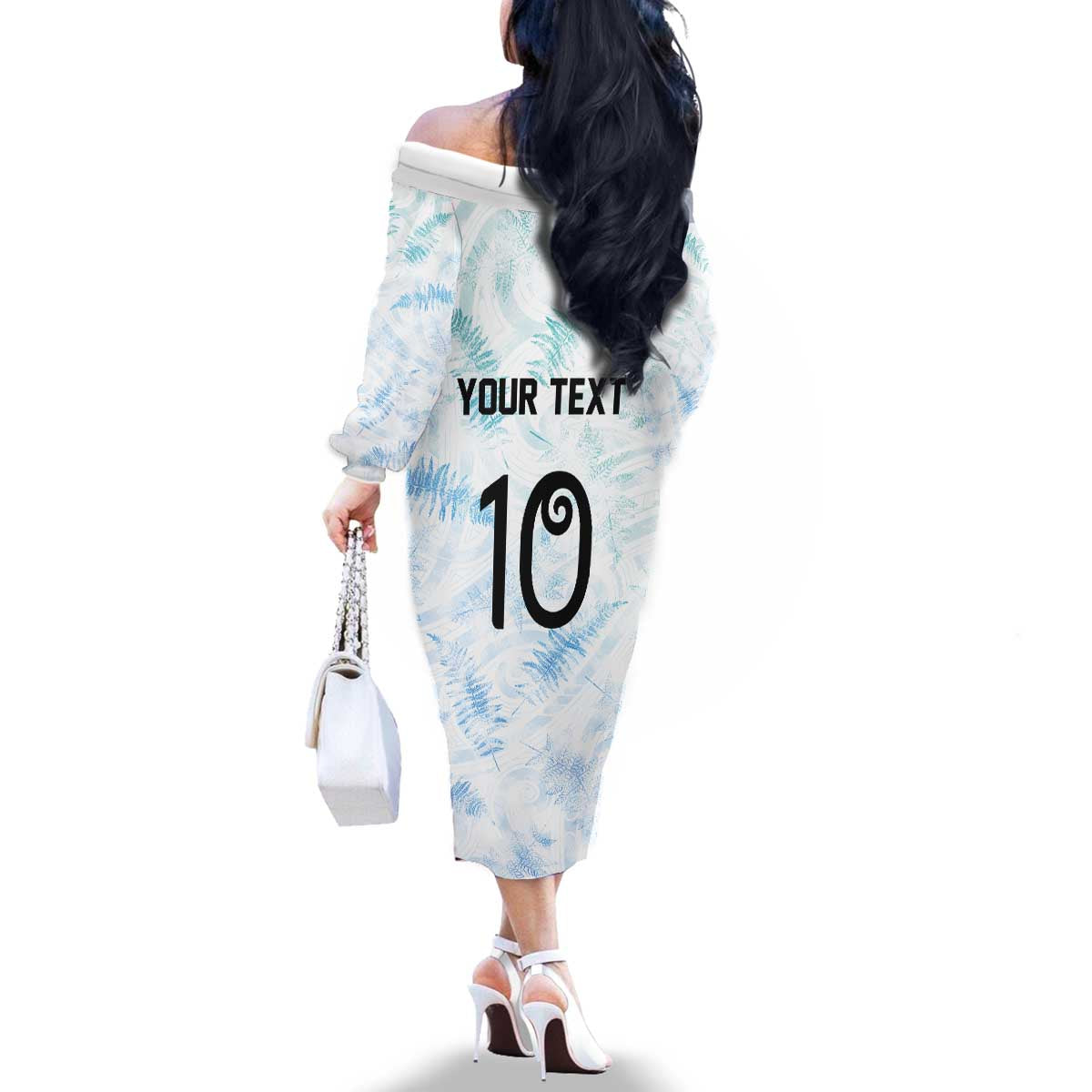 Custom New Zealand Football Family Matching Off The Shoulder Long Sleeve Dress and Hawaiian Shirt The Whites-Aotearoa Inspired LT03 - Polynesian Pride