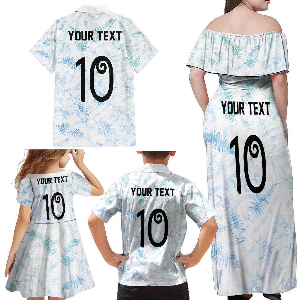 Custom New Zealand Football Family Matching Off Shoulder Maxi Dress and Hawaiian Shirt The Whites-Aotearoa Inspired LT03 - Polynesian Pride