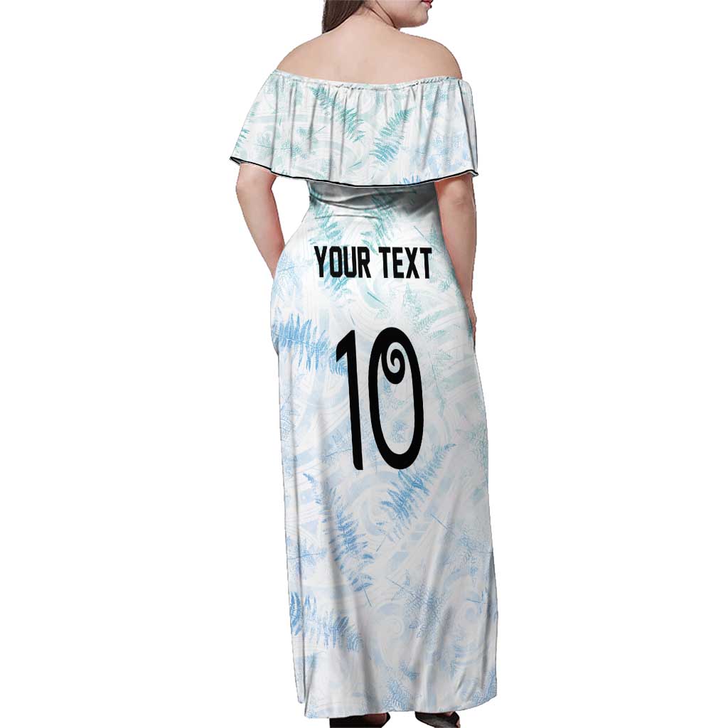 Custom New Zealand Football Family Matching Off Shoulder Maxi Dress and Hawaiian Shirt The Whites-Aotearoa Inspired LT03 - Polynesian Pride