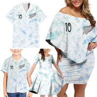 Custom New Zealand Football Family Matching Off Shoulder Short Dress and Hawaiian Shirt The Whites-Aotearoa Inspired LT03 - Polynesian Pride
