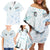 Custom New Zealand Football Family Matching Off Shoulder Short Dress and Hawaiian Shirt The Whites-Aotearoa Inspired - Polynesian Pride