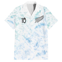 Custom New Zealand Football Family Matching Off Shoulder Short Dress and Hawaiian Shirt The Whites-Aotearoa Inspired LT03 Dad's Shirt - Short Sleeve White - Polynesian Pride