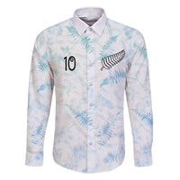 Custom New Zealand Football Family Matching Short Sleeve Bodycon Dress and Hawaiian Shirt The Whites-Aotearoa Inspired LT03 Dad's Shirt - Long Sleeve White - Polynesian Pride