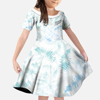Custom New Zealand Football Family Matching Summer Maxi Dress and Hawaiian Shirt The Whites-Aotearoa Inspired LT03 Daughter's Dress White - Polynesian Pride