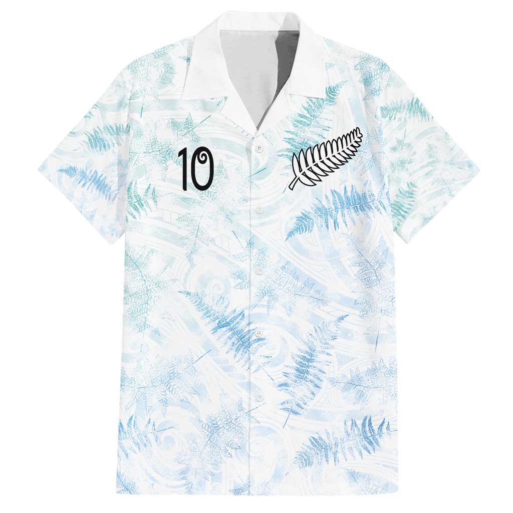 Custom New Zealand Football Family Matching Tank Maxi Dress and Hawaiian Shirt The Whites-Aotearoa Inspired LT03 Dad's Shirt - Short Sleeve White - Polynesian Pride