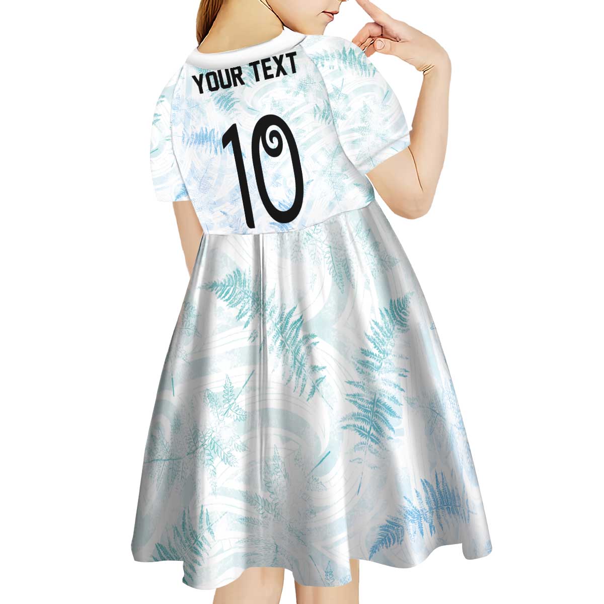 Custom New Zealand Football Kid Short Sleeve Dress The Whites-Aotearoa Inspired LT03 - Polynesian Pride