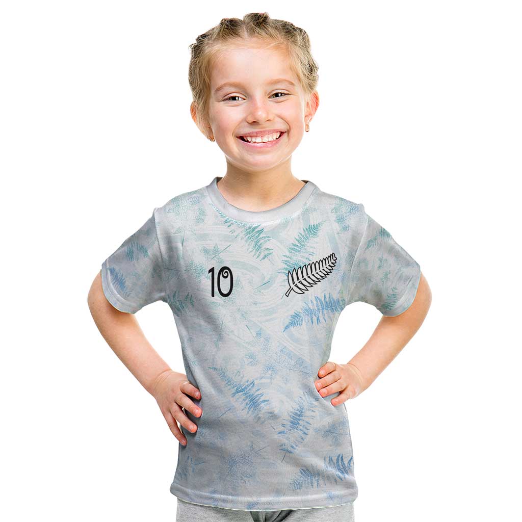 Custom New Zealand Football Kid T Shirt The Whites-Aotearoa Inspired LT03 White - Polynesian Pride