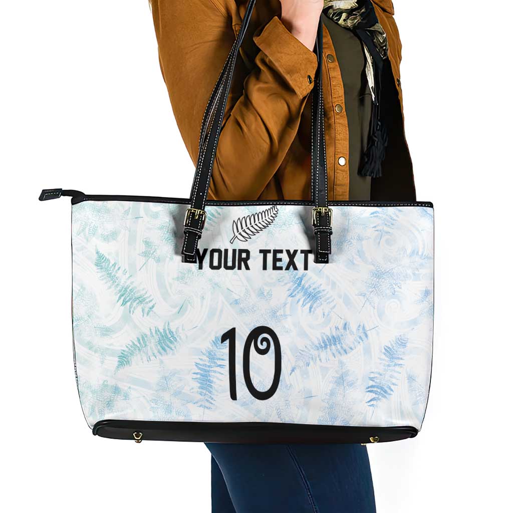 Custom New Zealand Football Leather Tote Bag The Whites-Aotearoa Inspired LT03 - Polynesian Pride