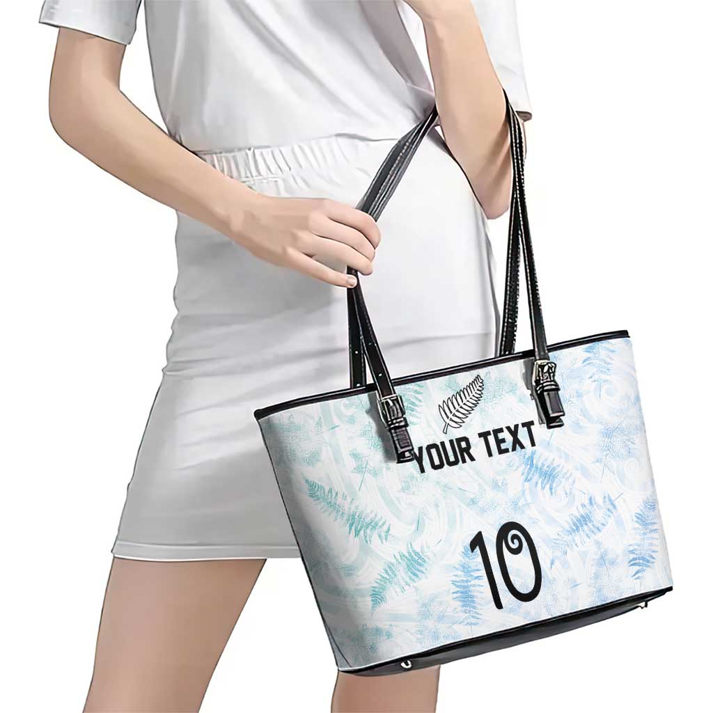 Custom New Zealand Football Leather Tote Bag The Whites-Aotearoa Inspired LT03 - Polynesian Pride