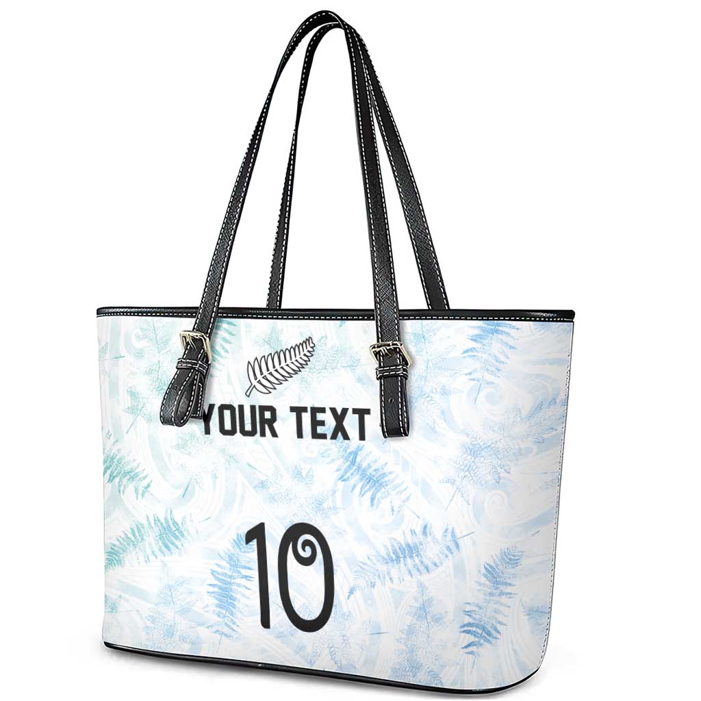 Custom New Zealand Football Leather Tote Bag The Whites-Aotearoa Inspired LT03 - Polynesian Pride