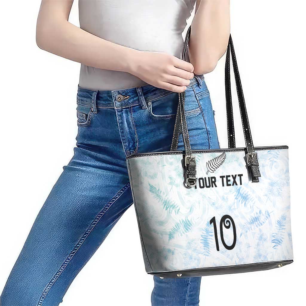 Custom New Zealand Football Leather Tote Bag The Whites-Aotearoa Inspired LT03 - Polynesian Pride