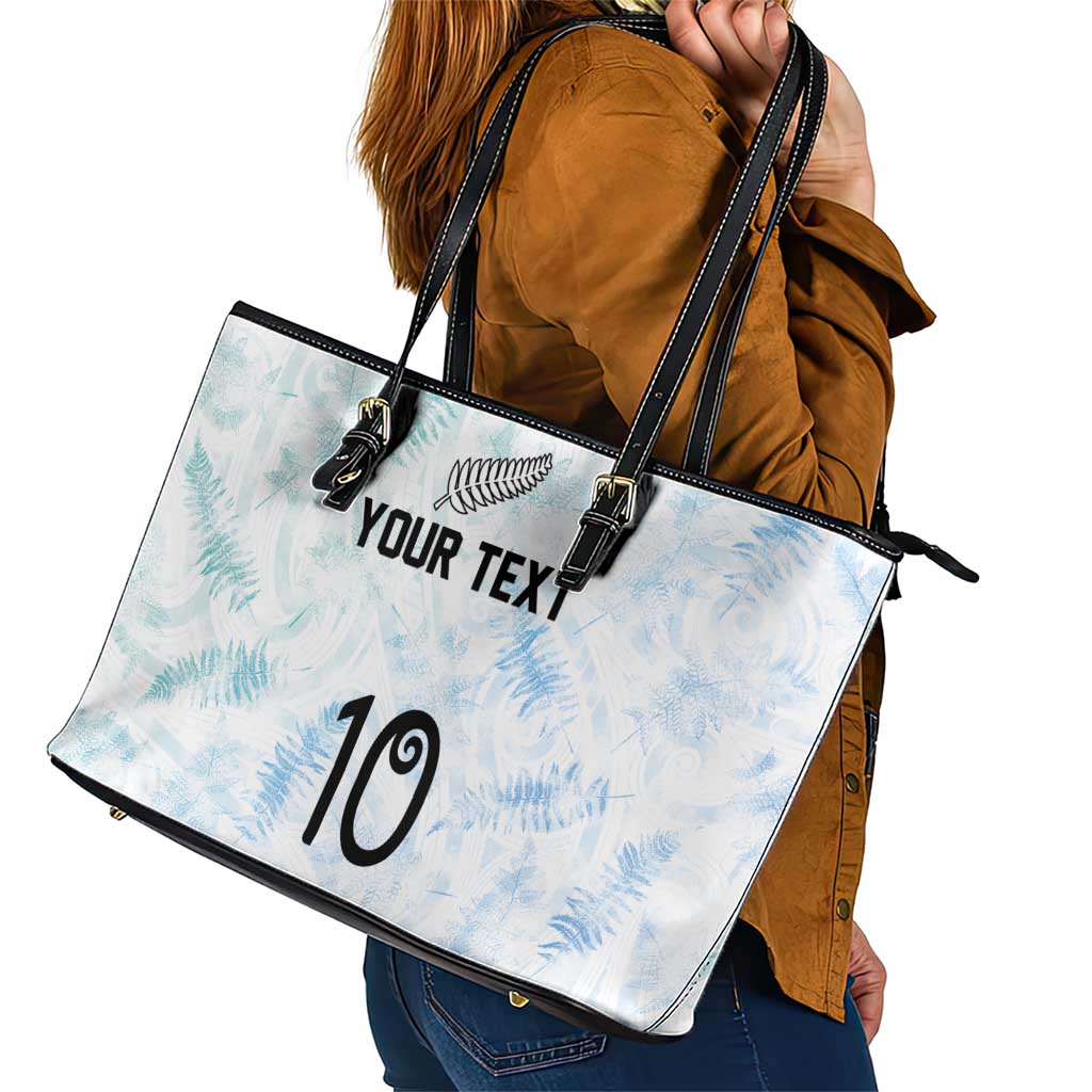 Custom New Zealand Football Leather Tote Bag The Whites-Aotearoa Inspired LT03 - Polynesian Pride
