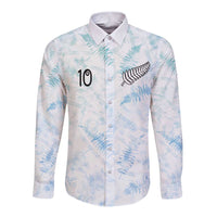 Custom New Zealand Football Long Sleeve Button Shirt The Whites-Aotearoa Inspired LT03 Unisex White - Polynesian Pride