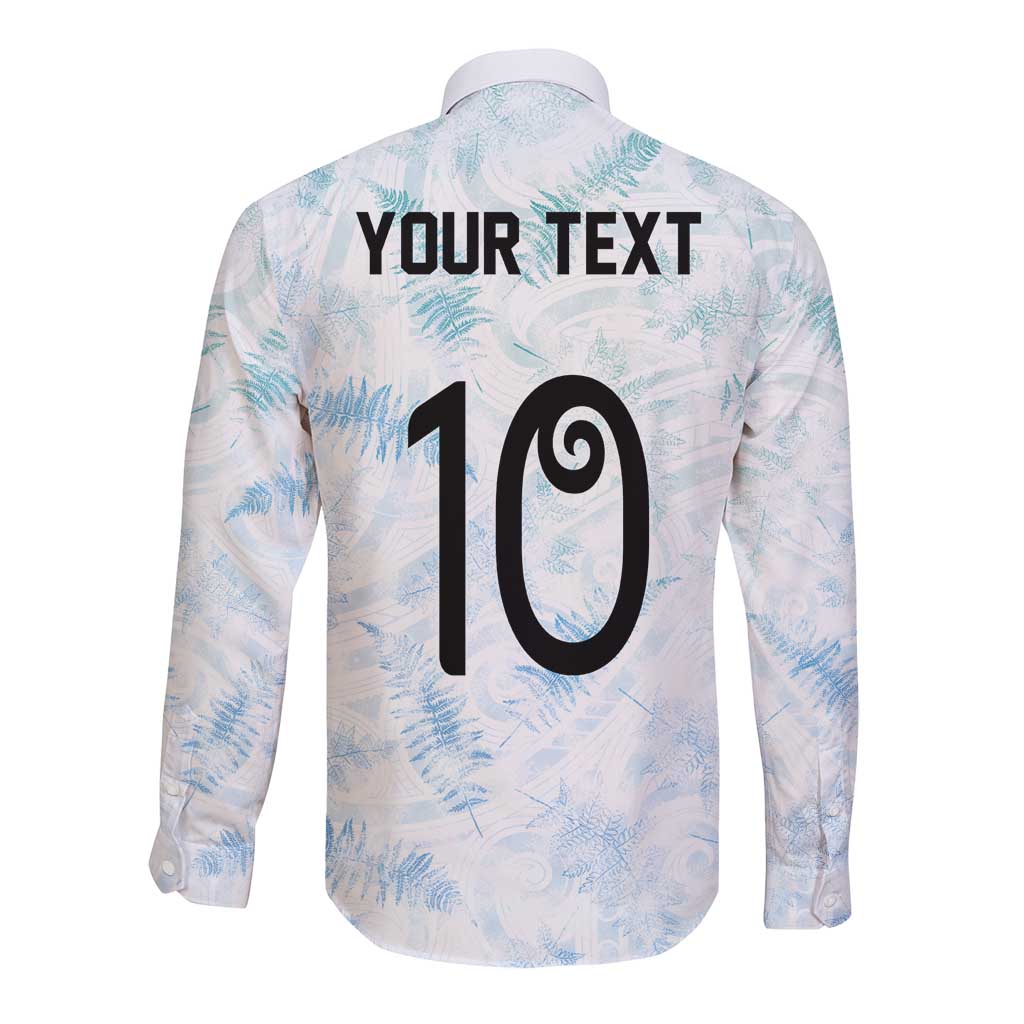 Custom New Zealand Football Long Sleeve Button Shirt The Whites-Aotearoa Inspired LT03 - Polynesian Pride