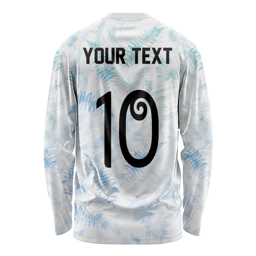 Custom New Zealand Football Long Sleeve Shirt The Whites-Aotearoa Inspired LT03 - Polynesian Pride