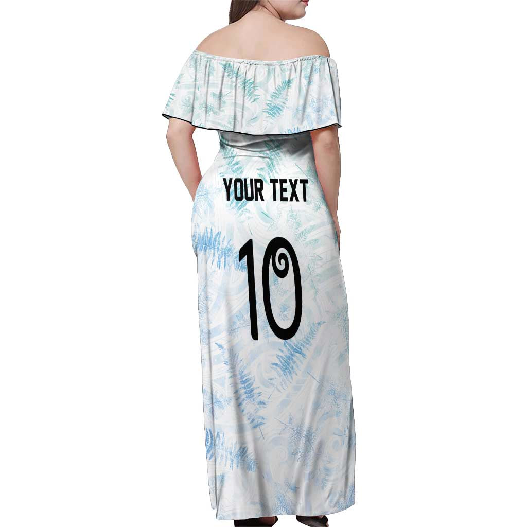 Custom New Zealand Football Off Shoulder Maxi Dress The Whites-Aotearoa Inspired LT03 - Polynesian Pride