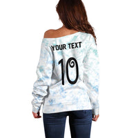 Custom New Zealand Football Off Shoulder Sweater The Whites-Aotearoa Inspired - Polynesian Pride