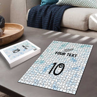 Custom New Zealand Football Puzzle The Whites-Aotearoa Inspired - Polynesian Pride
