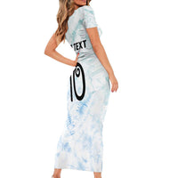 Custom New Zealand Football Short Sleeve Bodycon Dress The Whites-Aotearoa Inspired LT03 - Polynesian Pride