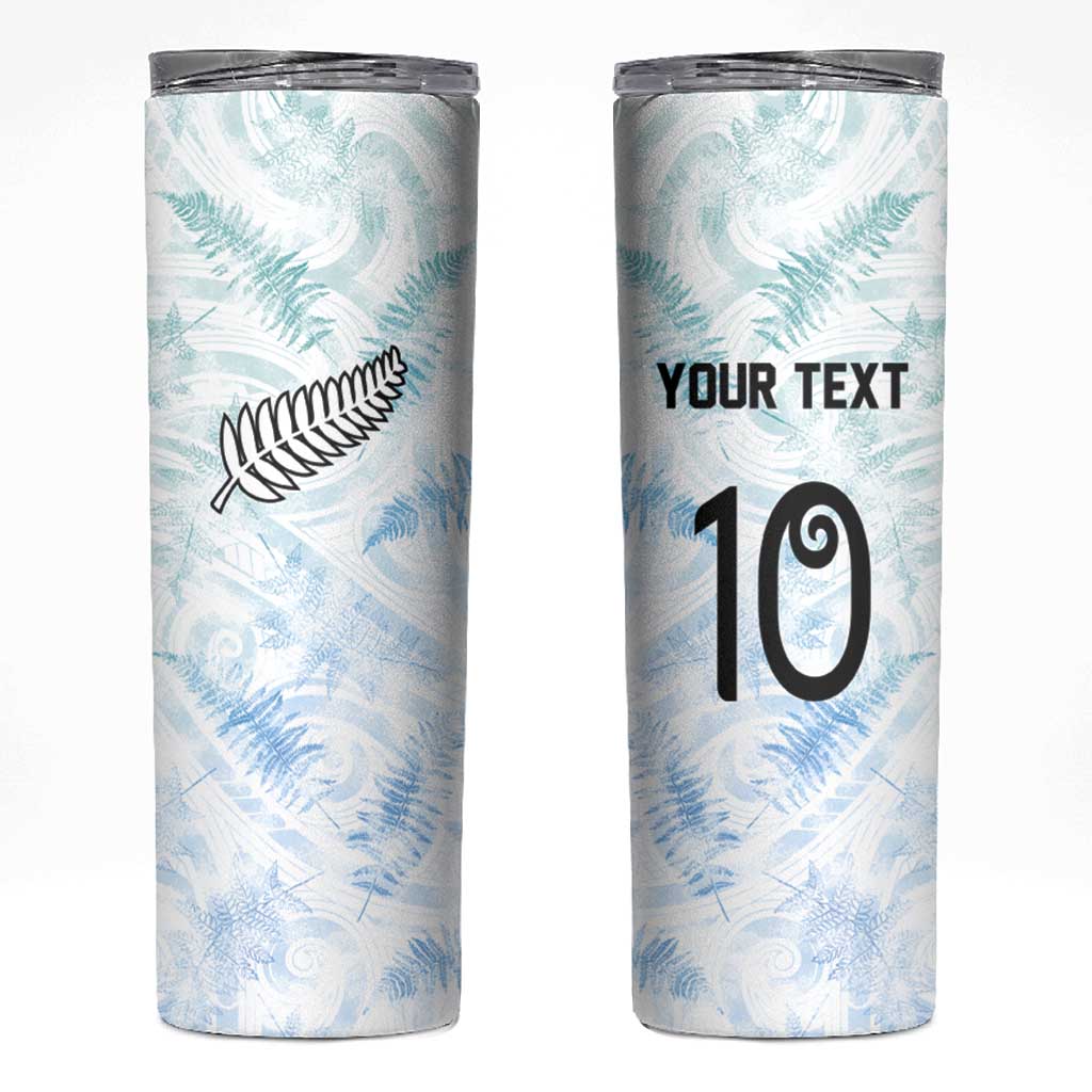 Custom New Zealand Football Skinny Tumbler The Whites-Aotearoa Inspired LT03 White - Polynesian Pride