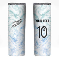 Custom New Zealand Football Skinny Tumbler The Whites-Aotearoa Inspired LT03 White - Polynesian Pride