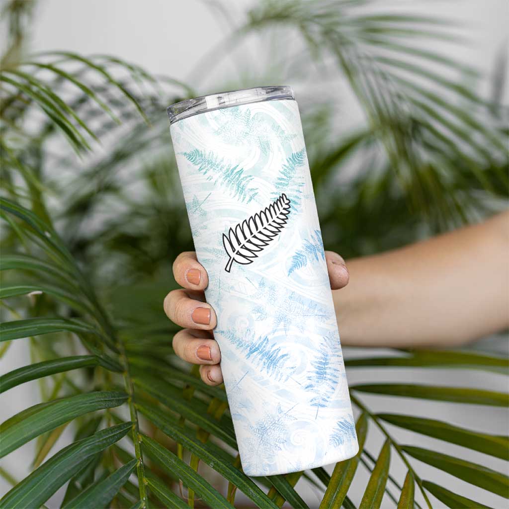 Custom New Zealand Football Skinny Tumbler The Whites-Aotearoa Inspired LT03 - Polynesian Pride
