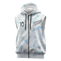 Custom New Zealand Football Sleeveless Zip Hoodie The Whites-Aotearoa Inspired LT03 White - Polynesian Pride