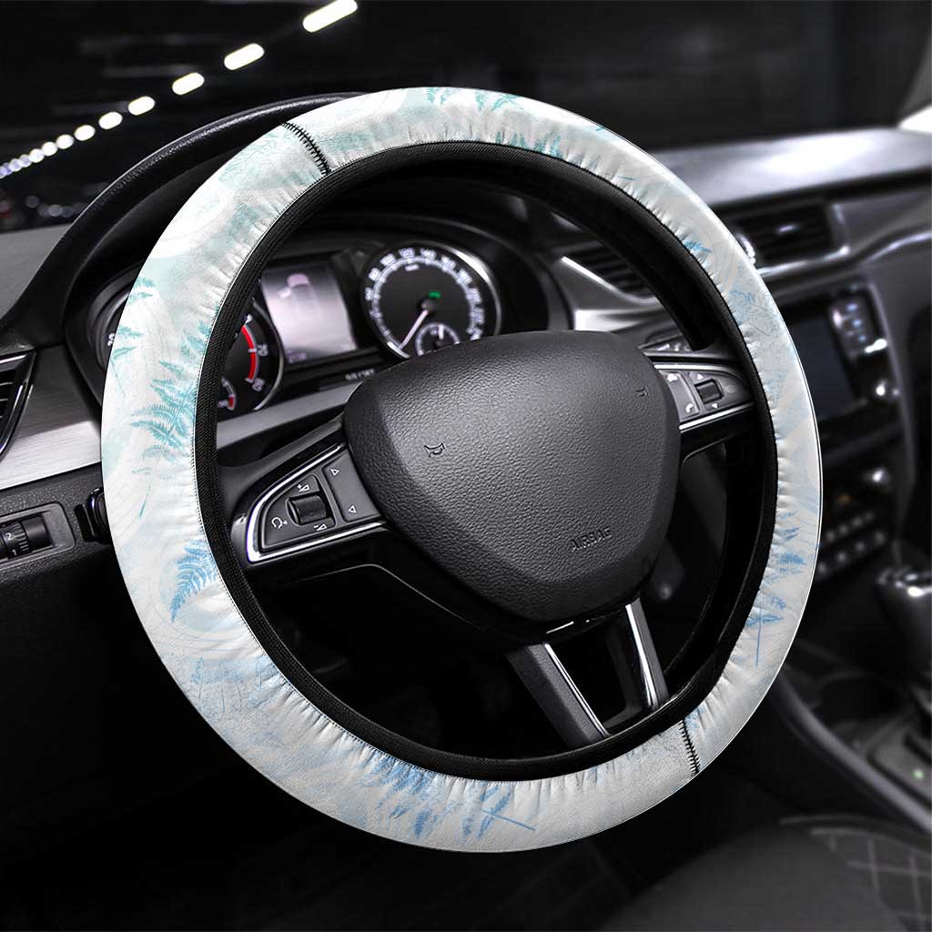 New Zealand Football Steering Wheel Cover The Whites-Aotearoa Inspired LT03 Universal Fit White - Polynesian Pride