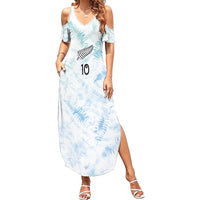 Custom New Zealand Football Summer Maxi Dress The Whites-Aotearoa Inspired LT03 Women White - Polynesian Pride
