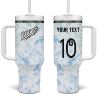 Custom New Zealand Football Tumbler With Handle The Whites-Aotearoa Inspired LT03 One Size: 40 oz White - Polynesian Pride