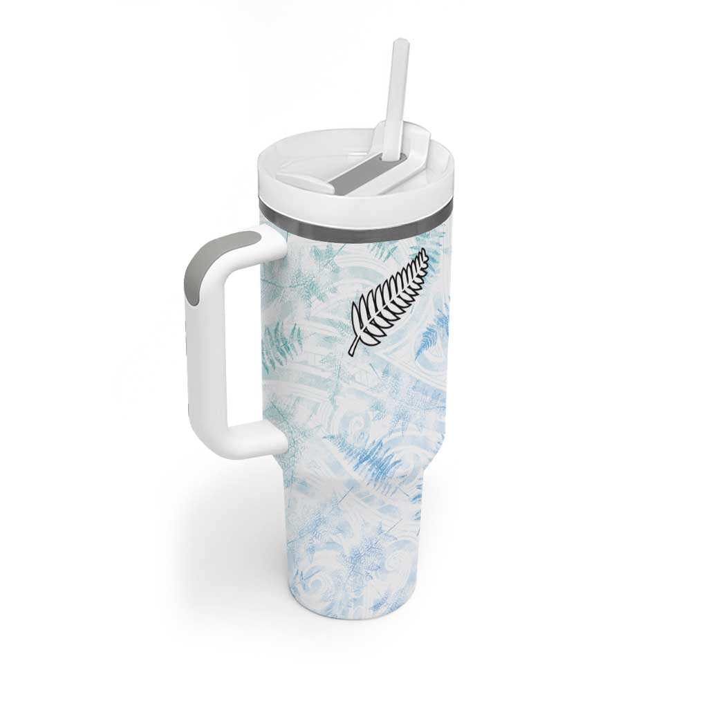Custom New Zealand Football Tumbler With Handle The Whites-Aotearoa Inspired LT03 - Polynesian Pride