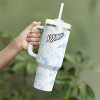 Custom New Zealand Football Tumbler With Handle The Whites-Aotearoa Inspired LT03 - Polynesian Pride