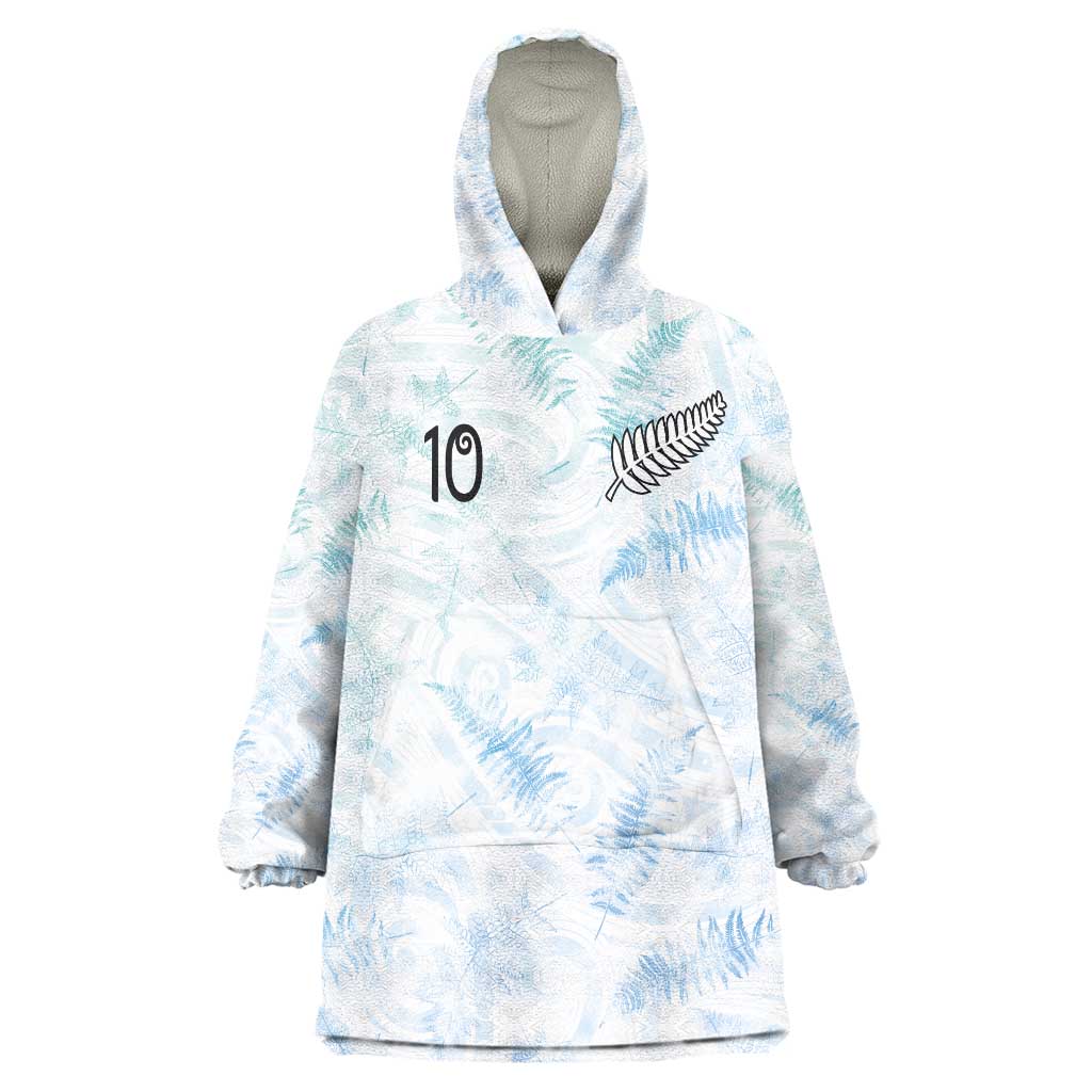 Custom New Zealand Football Wearable Blanket Hoodie The Whites-Aotearoa Inspired LT03 One Size White - Polynesian Pride