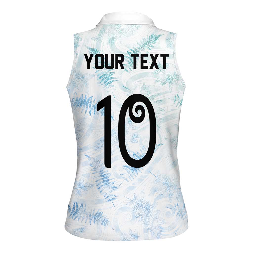 Custom New Zealand Football Women Sleeveless Polo Shirt The Whites-Aotearoa Inspired LT03 - Polynesian Pride