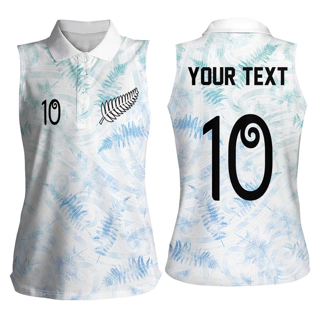 Custom New Zealand Football Women Sleeveless Polo Shirt The Whites-Aotearoa Inspired LT03 - Polynesian Pride