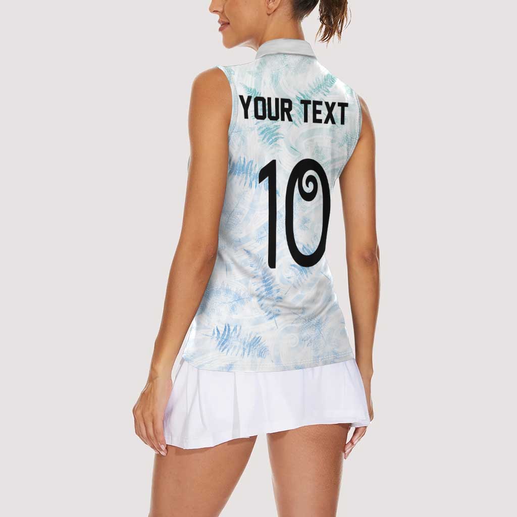 Custom New Zealand Football Women Sleeveless Polo Shirt The Whites-Aotearoa Inspired LT03 - Polynesian Pride