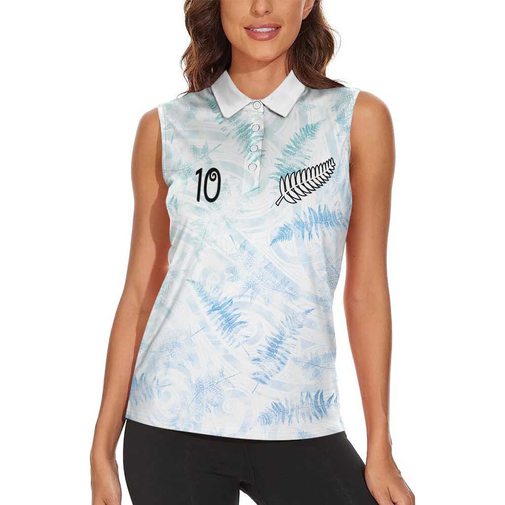 Custom New Zealand Football Women Sleeveless Polo Shirt The Whites-Aotearoa Inspired LT03 - Polynesian Pride