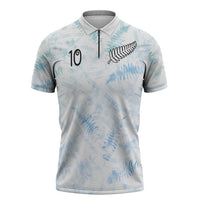 Custom New Zealand Football Zipper Polo Shirt The Whites-Aotearoa Inspired LT03 White - Polynesian Pride