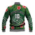 Custom Hawaii Volleyball Baseball Jacket Kakau Abstract and Tropical Plants Green Color - Polynesian Pride