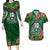 Custom Hawaii Volleyball Couples Matching Long Sleeve Bodycon Dress and Hawaiian Shirt Kakau Abstract and Tropical Plants Green Color - Polynesian Pride
