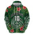 Custom Hawaii Volleyball Hoodie Kakau Abstract and Tropical Plants Green Color - Polynesian Pride