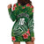 Custom Hawaii Volleyball Hoodie Dress Kakau Abstract and Tropical Plants Green Color - Polynesian Pride